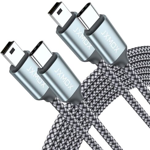 JXMOX USB C to Mini USB Cable,(3.3ft 2-Pack) Mini USB to Type C Cable Charging Cord for GoPro Hero 3+, PS3 Controller, MP3 Player, Dash Cam, Digital Camera, GPS Receiver, PDAs and More Mini B Devices in Kuwait