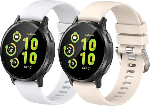 2 Pack Waterproof Bands Compatible with Garmin Vivoactive 6/5 / 3 / Forerunner 245/165 / 55 / Venu Sq Bands in Kuwait