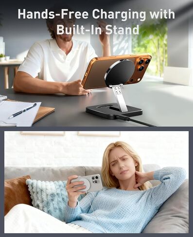 Magnetic Wireless Charger, [2 Pack] 15W Foldable Fast Charging Stand in Kuwait