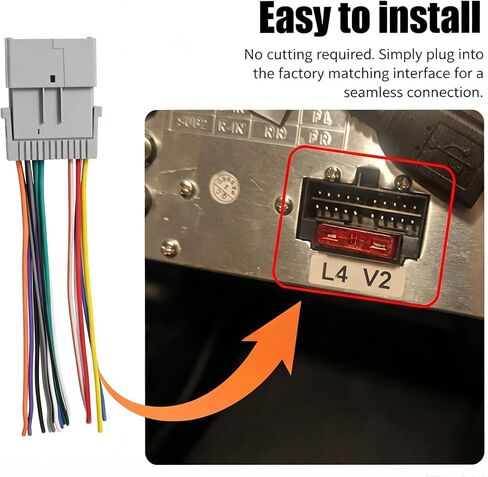 Car Radio Audio Receiver Wiring Harness Kit, Aftermarket Stereo Connection Wire Cable Plug with Antenna Adapter, Stereo Wiring Harness, Audio Modification Accessories for Most Vehicle Model in Saudi Arabia