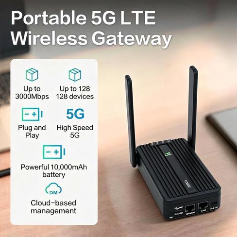 InHand Networks CR602,5G Cellular Router WiFi 7,10000mAh, Dual SIM & eSIM in Kuwait