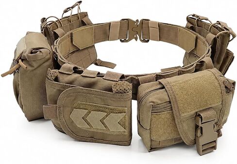 7pcs Heavy-Duty Tactical Duty Belt Set with Pouches Quick-Release in Kuwait
