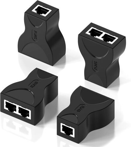 4-Pack RJ45 Ethernet Splitter 1 to 2, Cat6 Cat5e Inline Network Cable Coupler Adapter for PC, Laptop, Security Camera in Kuwait