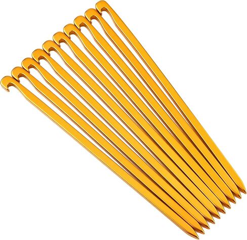 Zerone Tent Stake,10pcs 16cm/6.29in Outdoor Heavy Duty Galvanized Non-Rust Tent Pegs, Aluminum Camp Awning Canopy Accessories Tent Rock Stakes Pegs Nails for Camping in Kuwait