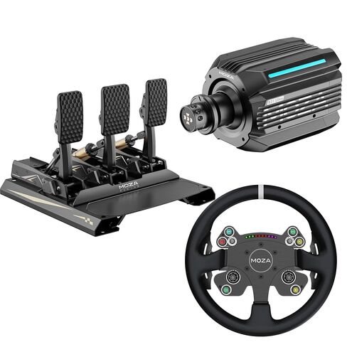 MOZA R21 Sim Racing bundle R21 Ultra Direct Drive Base, CRP2 Load Cell Pedals with Clutch Pedal, CS V2P Racing Wheel in Kuwait