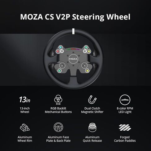 MOZA R21 Sim Racing bundle R21 Ultra Direct Drive Base, CRP2 Load Cell Pedals with Clutch Pedal, CS V2P Racing Wheel in Kuwait