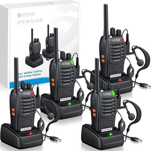 eSynic Rainproof Walkie Talkies 5 Pack Kit-Up to 3 Miles Long Range in Kuwait