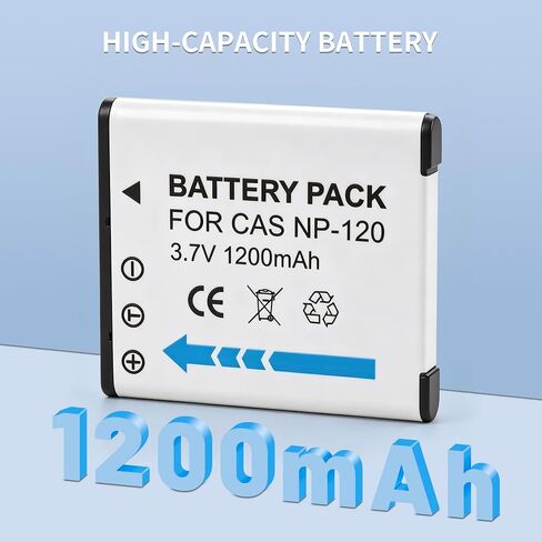 2-Pack NP-120 Battery and LCD Charger Replacement for Casio NP-120 CNP-120 in Saudi Arabia