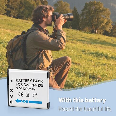 2-Pack NP-120 Battery and LCD Charger Replacement for Casio NP-120 CNP-120 in Saudi Arabia