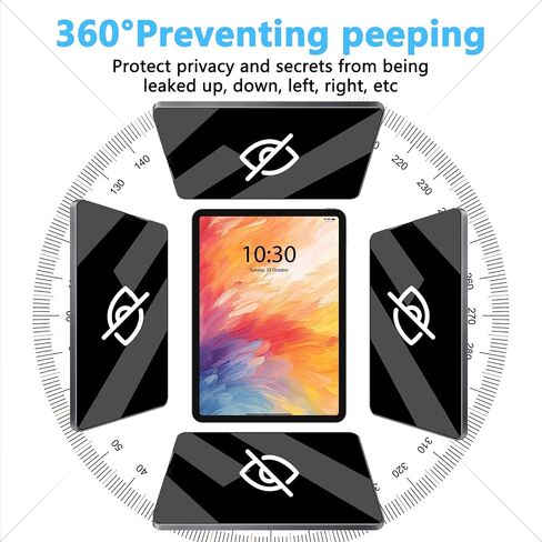 4-Way 360° Magnetic Privacy Screen for iPad Pro 13 Inch (M4 2024/M5 2025, 7th/8th Generation), Removable Anti Blue Glare Light Spy Filter, HD Crystal Clear, High Sensitive, Black Security Screen Protector in Kuwait