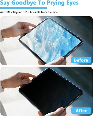 4-Way 360° Magnetic Privacy Screen for iPad Pro 13 Inch (M4 2024/M5 2025, 7th/8th Generation), Removable Anti Blue Glare Light Spy Filter, HD Crystal Clear, High Sensitive, Black Security Screen Protector in Kuwait