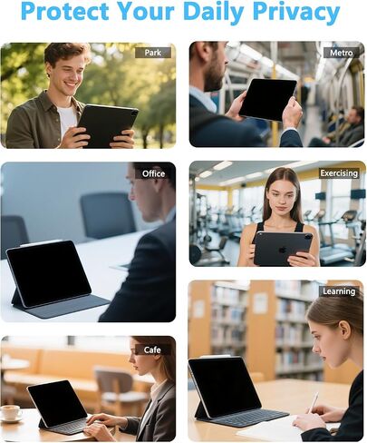 4-Way 360° Magnetic Privacy Screen for iPad Pro 13 Inch (M4 2024/M5 2025, 7th/8th Generation), Removable Anti Blue Glare Light Spy Filter, HD Crystal Clear, High Sensitive, Black Security Screen Protector in Kuwait