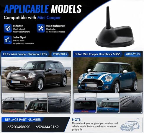 Large Type Roof Antenna Mount Base with Rubber Gasket Fit for Mini Cooper in Saudi Arabia