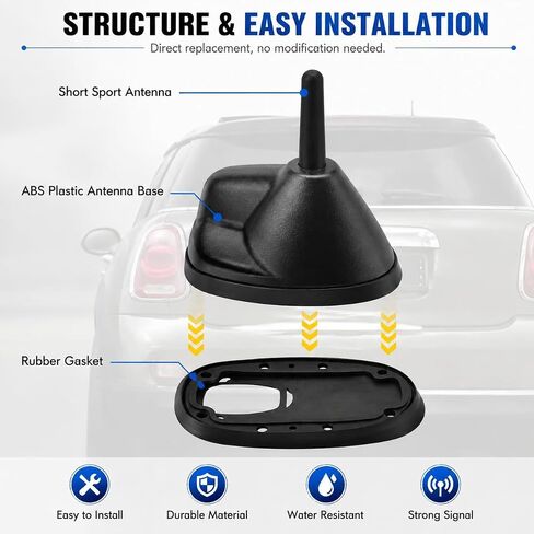 Large Type Roof Antenna Mount Base with Rubber Gasket Fit for Mini Cooper in Saudi Arabia