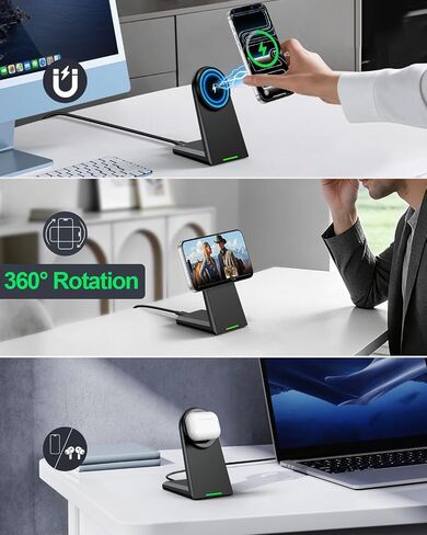NANAMI 25W Magnetic Wireless Charger Stand with 30W PD Adapter for iPhone in Saudi Arabia
