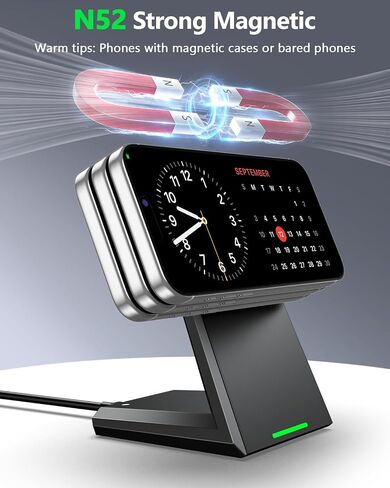 NANAMI 25W Magnetic Wireless Charger Stand with 30W PD Adapter for iPhone in Saudi Arabia