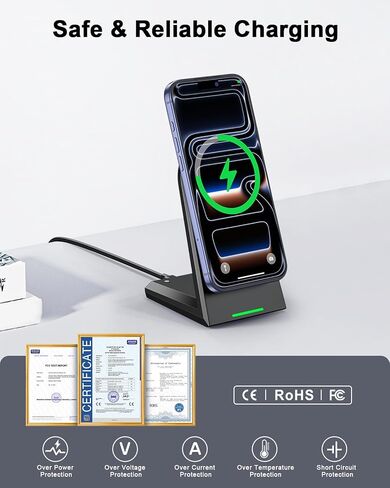 NANAMI 25W Magnetic Wireless Charger Stand with 30W PD Adapter for iPhone in Saudi Arabia
