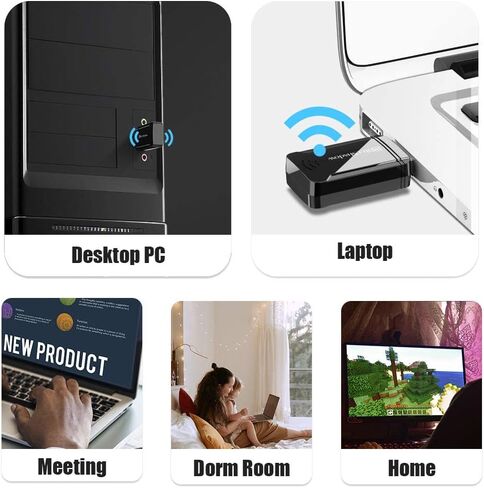Blueshadow AC1300 USB WiFi Adapter - 2.4G/5G Dual Band Wireless Network Adapter for Desktop Computers PC, MU-MIMO WiFi Dongle, USB 3.0, Supports Windows 11, 10, 8.1, 8, 7, XP/MAC OS 10.5-10.15 in Kuwait