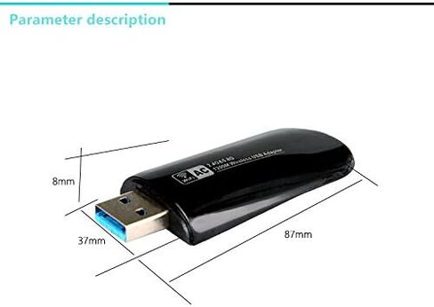 JAPOO RTL8812AU 1200M Wireless USB WiFi Adapter for Desktop PC and Laptop,Dual Band 5.8G/2.4G WiFi Adapter,Supports Win7/8/10/11/Linux/Ubuntu Kali Mint Debian Kubuntu Mate Zorin PureOS Raspberry Pi in Kuwait