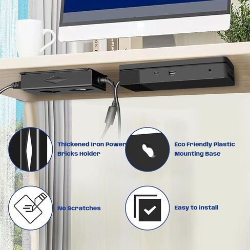 Under Desk Mount for Dell WD19 / WD19S / WD19TBS / WD19TB / WD22TB4 Dock + Power Bricks (for 180W and 130W), Docking Station & Power Bricks Holder in Kuwait