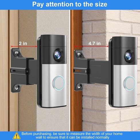 Adjustable 2" to 4.7" Doorbell Extender Mount for Ring Newest 2026 Battery/Blink/Tapo/Orbitell Video Doorbell, Universal Doorbell Angle Camera Mount, Brick Wall Mounting Bracket Holder for Wider View in Kuwait