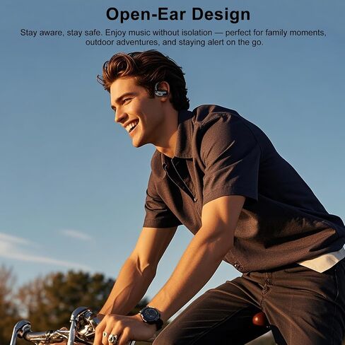 Open Ear Ear buds, Bluetooth 5.4 Wireless Earbuds, 50H, Air Conduction Headphones, HD Stereo Bass Over Ear Earphones with Earhooks, Ultra-Comfort Secure Fit, IPX7 Waterproof Headset for Working Sports in Kuwait