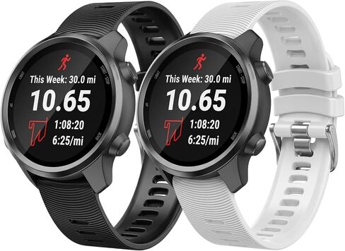 2 Pack Waterproof Bands Compatible with Garmin Forerunner 245/55 Bands in Kuwait