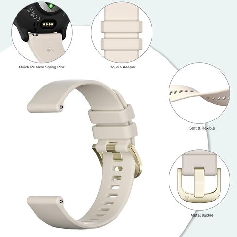 22mm Silicone Band Compatible with Venu 4 45mm/Venu 3/Venu 2, Soft Waterproof Sports Replacement Strap for Vivoactive 4/Forerunner 265/255/745 for Men Women in Kuwait