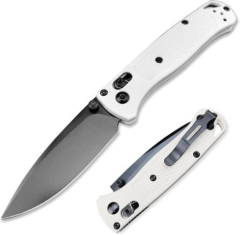 HUAAO Pocket Knife, EDC Mini Folding Pocket Knives,Plain Edge, Thumb Stud Manual Open, Nylon Grivory Handle with Belt Clip (440C blade) in Kuwait