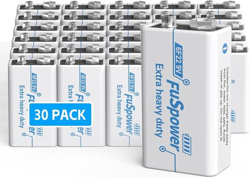 9V Batteries for Smoke Detector: Ultra Long Lasting Fire Alarm Battery 12 Pack - 6F22 Super Heavy Duty Power for Guitar Pedals Microphone Multimeter - Green Energy Mercury/Cadmium/Lead-Free in Kuwait