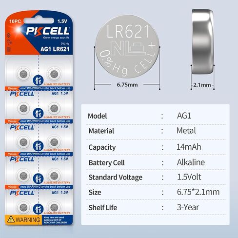 PKCELL 20 Pack SR621sw Watch Battery AG1 LR621 364 Watch Battery in Saudi Arabia
