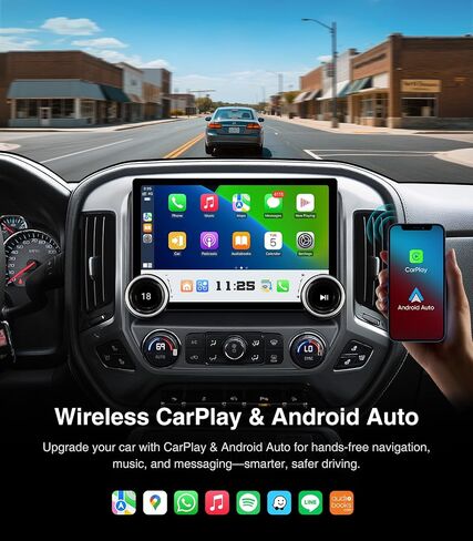 Car Stereo for Chevy Silverado GMC Sierra 2014-2018, Wireless CarPlay & Android Auto, 11.5 Inch QLED Touch Screen Radio Upgrade, GPS Navigation Head Unit, Bluetooth, Backup Camera in Kuwait