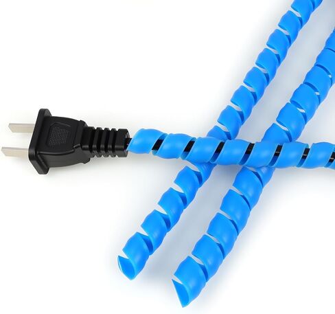 Spiral Cable Wrap, 16.4ft, 33ft Wire Protection Sleeve Cover Cable Organizer Pipe Flexible Spiral Wrap Winding Tube Prevent Cat from Chewing Cables (Yellow, 8mm (5/16")-33ft) in Kuwait