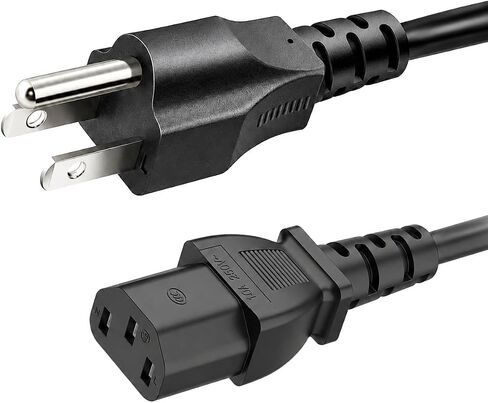 3 Prong AC Power Cord Universal Power Cable 125V/18AWG NEMA 5-15P to C13 for Dell HP LG Lenovo Asus Acer Toshiba Sony Laptops/Notebooks, Treadmill, Monitors, Printers, Scanners Power Cable Cord 3.3FT in Kuwait