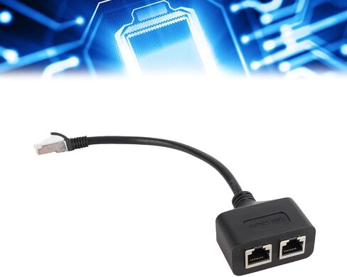 Ethernet Splitter 1 to 2 Port, RJ45 Network Splitter Ethernet Adapter Cable for Home Office, One Port Works at a Time in Kuwait