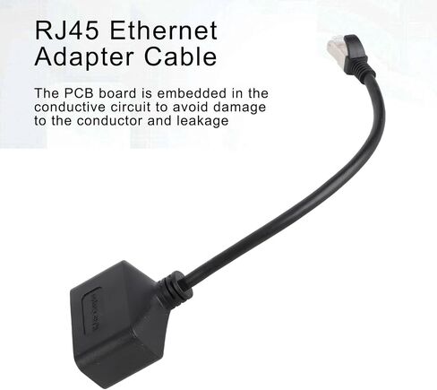 Ethernet Splitter 1 to 2 Port, RJ45 Network Splitter Ethernet Adapter Cable for Home Office, One Port Works at a Time in Kuwait