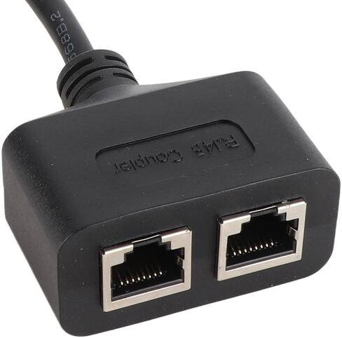 Ethernet Splitter 1 to 2 Port, RJ45 Network Splitter Ethernet Adapter Cable for Home Office, One Port Works at a Time in Kuwait