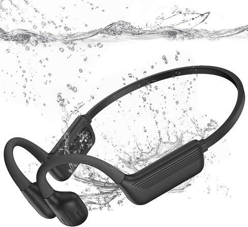 Swimming Headphones-Bone Conduction Headphones, IP68 Waterproof Open Earphones, LiteSurge Bluetooth 5.4 Underwater Sport Earbuds with 32 GB MP3 Memory for Swimming, Marathon-Ink Black in Kuwait