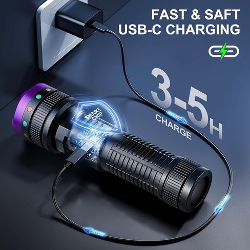 VASTFIRE 365nm UV Light Rechargeable, 30W 3LEDs Black Light Powerful UV Flashlight, LCD Display & Filter Lens, Strong Ultraviolet Blacklight for Resin Curing, Pet Urine Detection, Rocks, Scorpion,etc in Kuwait