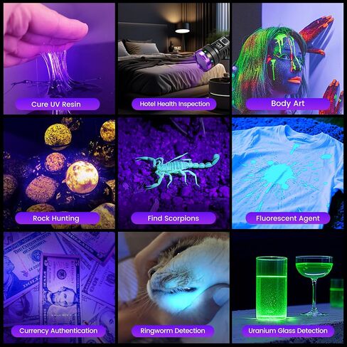 VASTFIRE 365nm UV Light Rechargeable, 30W 3LEDs Black Light Powerful UV Flashlight, LCD Display & Filter Lens, Strong Ultraviolet Blacklight for Resin Curing, Pet Urine Detection, Rocks, Scorpion,etc in Kuwait
