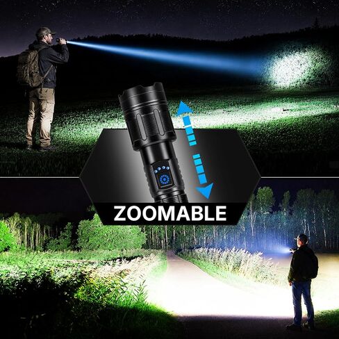 MIXILIN Rechargeable LED Flashlights High Lumens, Super Bright 99000 Lumens Flashlight with 5 Modes, Waterproof Powerful Flash Light Handheld Flashlights for Home Camping Emergencies - 2 Pack in Kuwait