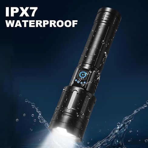MIXILIN Rechargeable LED Flashlights High Lumens, Super Bright 99000 Lumens Flashlight with 5 Modes, Waterproof Powerful Flash Light Handheld Flashlights for Home Camping Emergencies - 2 Pack in Kuwait