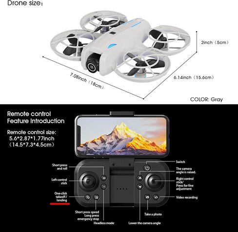 drone with Camera for Adult Beginners,RC Quadcopter featuring Altitude Hold, One-Key Takeoff/Landing, Auto Follow,3-Speed Adjustment,Stunt Roll -Ideal Holiday Gift. in Kuwait