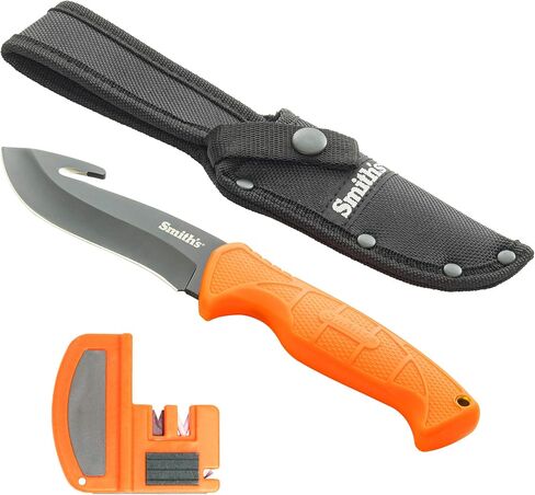 Smith's 51235 EdgeSport Combo - 4" Skinning Knife w/Gut Hook, Cordura Sheath, & 2-Step Hunt & Fish Knife Sharpener - Outdoor Essentials Gift in Kuwait