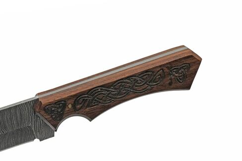 SZCO Full Tang Hunting Knife 12 Inch - Camping Knife with Engraved Wood Handle, Damascus Blade & Sheath - Pocket Knife for Hunting, Camping & Outdoor uses - Knives for Men in Kuwait