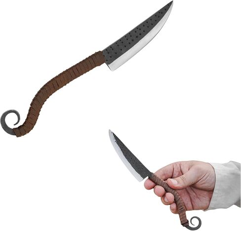 Lord of Battles Handforged Viking Knife with Leather Grip - Norse Style Iron Utility Knife for Outdoor Camping, Kitchen & Display in Kuwait