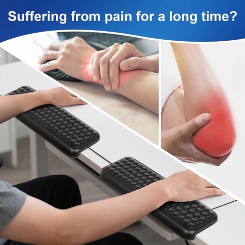 L-Shaped Desk EdgeRest, 2-Piece Set,Desk Elbow Pad, Ergonomic Design, Suitable for Desk and Table Edge, Memory Foam Material, Non-Slip and Wear-Resistant, Black Oval（Leather） in Kuwait