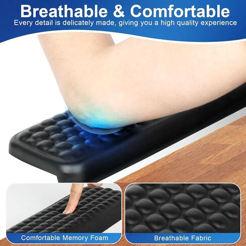 L-Shaped Desk EdgeRest, 2-Piece Set,Desk Elbow Pad, Ergonomic Design, Suitable for Desk and Table Edge, Memory Foam Material, Non-Slip and Wear-Resistant, Black Oval（Leather） in Kuwait