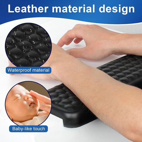 L-Shaped Desk EdgeRest, 2-Piece Set,Desk Elbow Pad, Ergonomic Design, Suitable for Desk and Table Edge, Memory Foam Material, Non-Slip and Wear-Resistant, Black Oval（Leather） in Kuwait