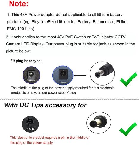 COOLM 48V 2A Power Supply Adapter 144W for PoE Injector Lorex NVR Network in Kuwait